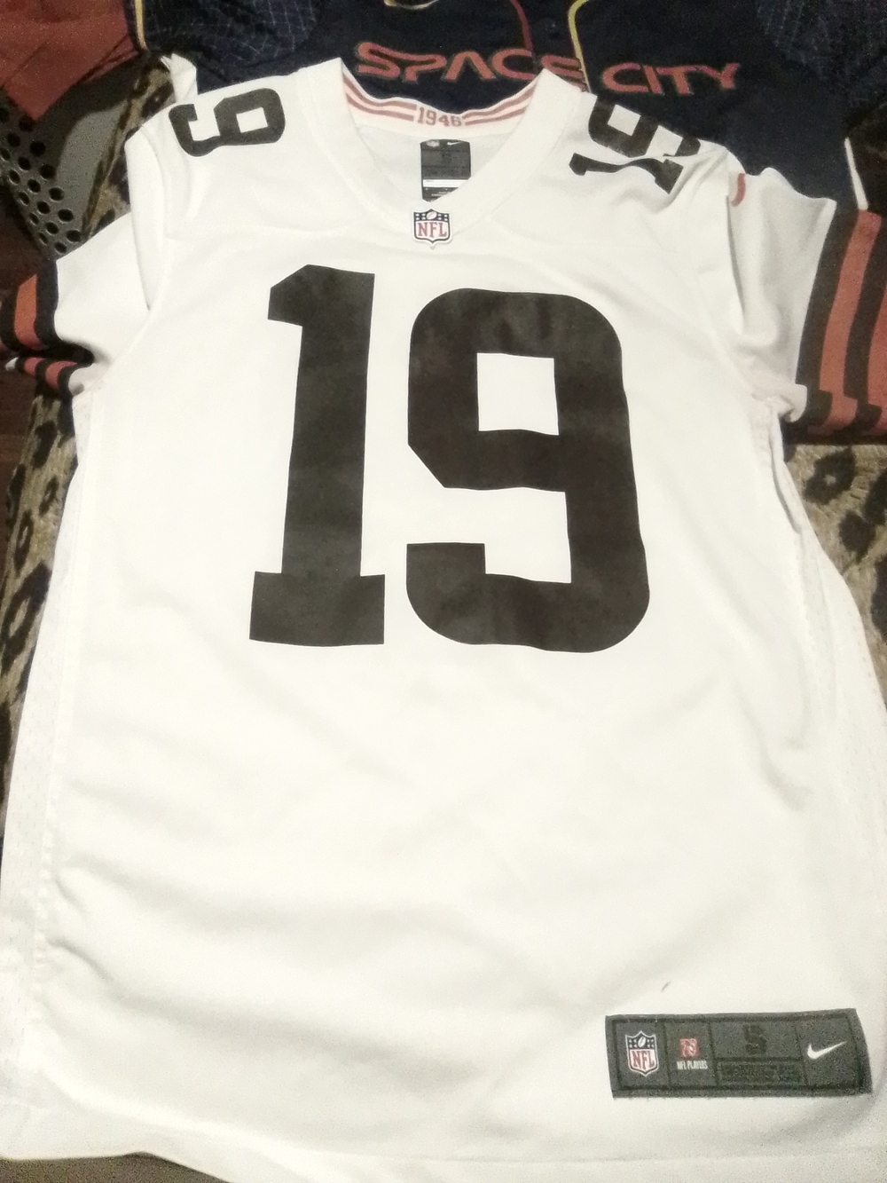 75th Anniversary Off White/ Orange NFL #19 Football Jersey